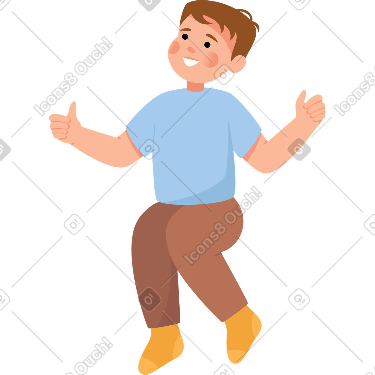 Ragazzo che gioca illustrazione in stile Lagom scarica in PNG, SVG