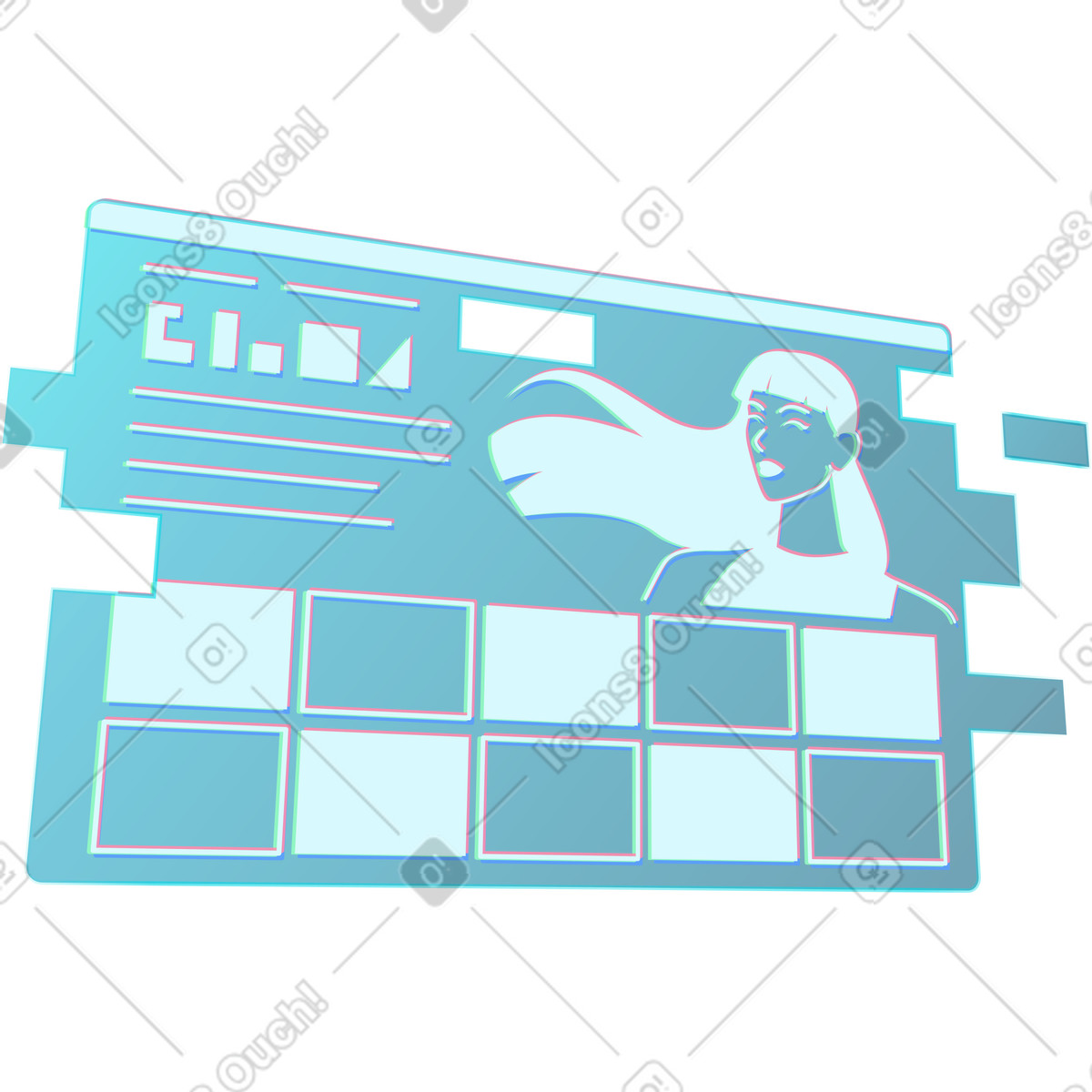 Movie screen illustration showcasing entertainment clipart in PNG SVG GIF