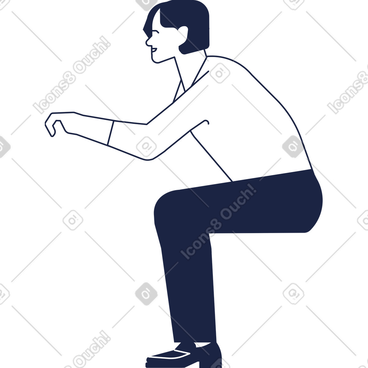 Ilustração de Homem sentado em no estilo Urban Line para baixar em PNG, SVG