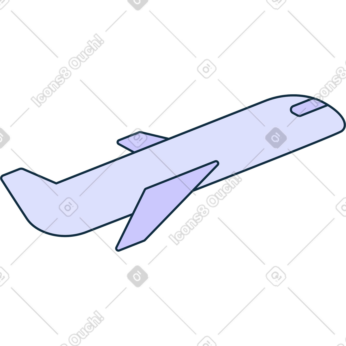 Ilustração de Avião em no estilo Bubble gum para baixar em PNG, SVG