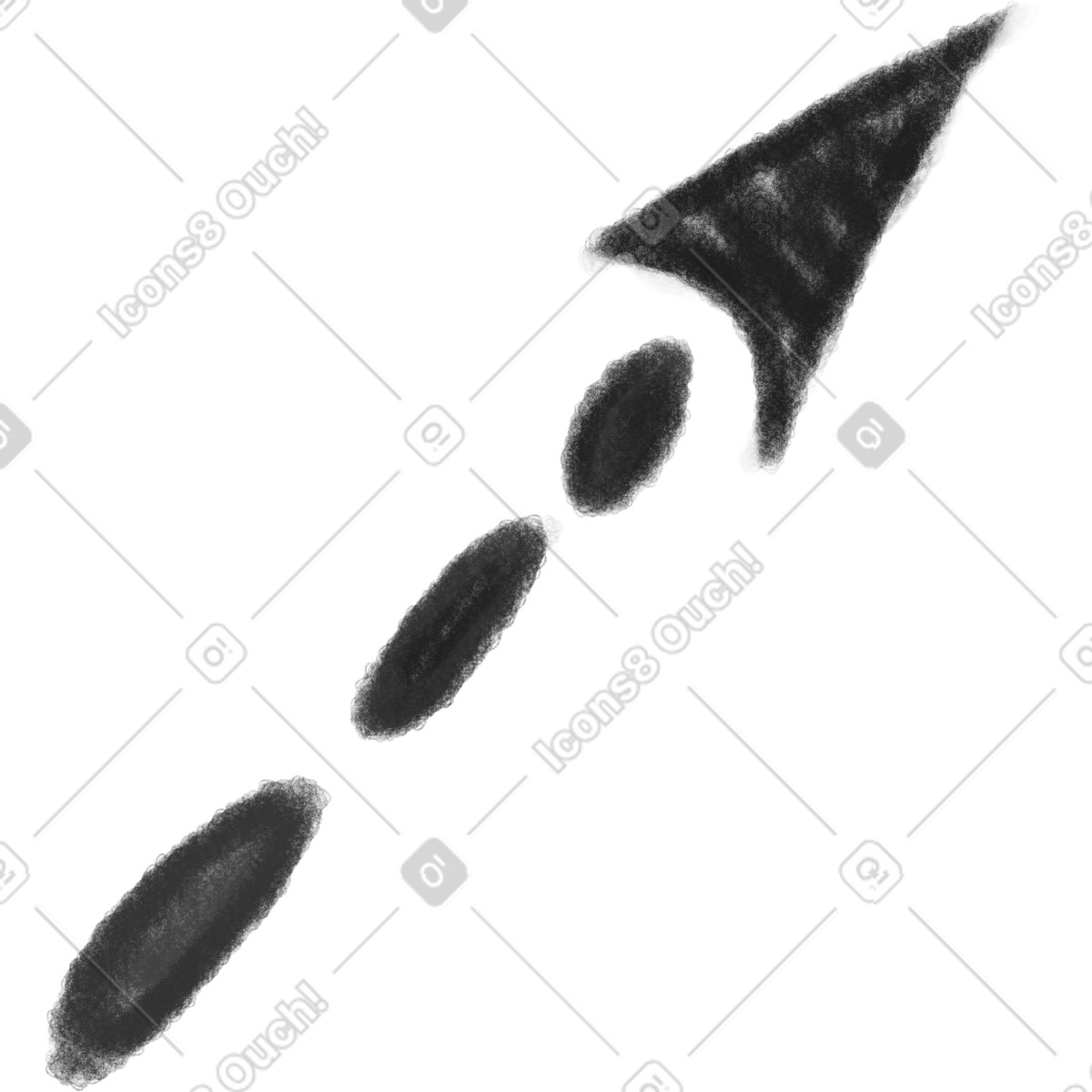 Doodle スタイルの Black dotted texture arrow のイラストをPNG、SVG形式でダウンロード