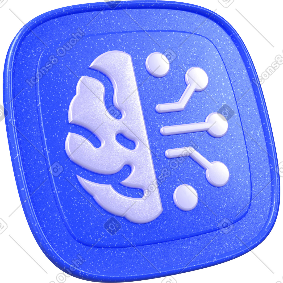 下载 3D Boost 风格的 人工智能、神经网络、数字大脑 插画，支持 PNG、SVG 格式
