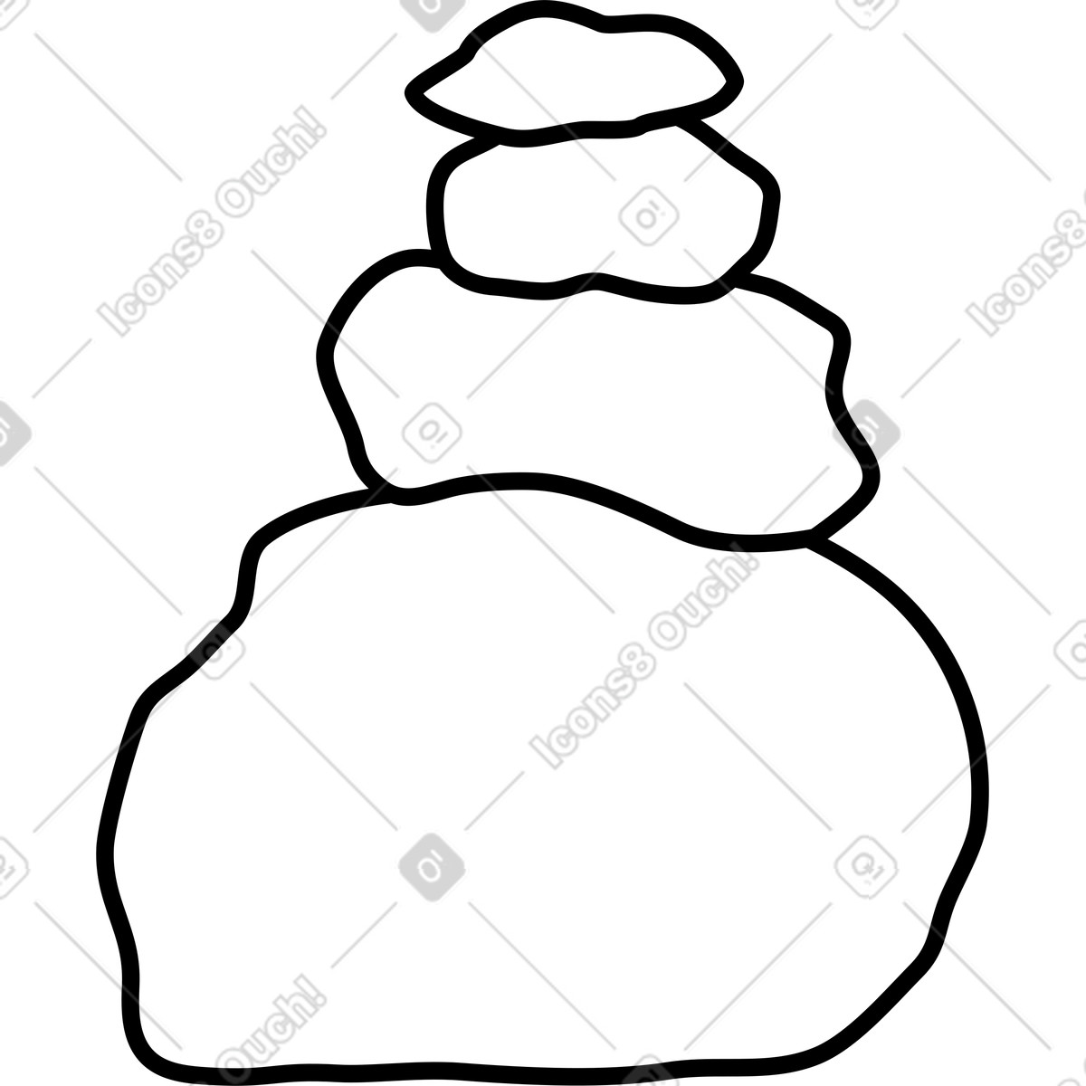 Pyramid of stones illustration in Notes style download in PNG, SVG