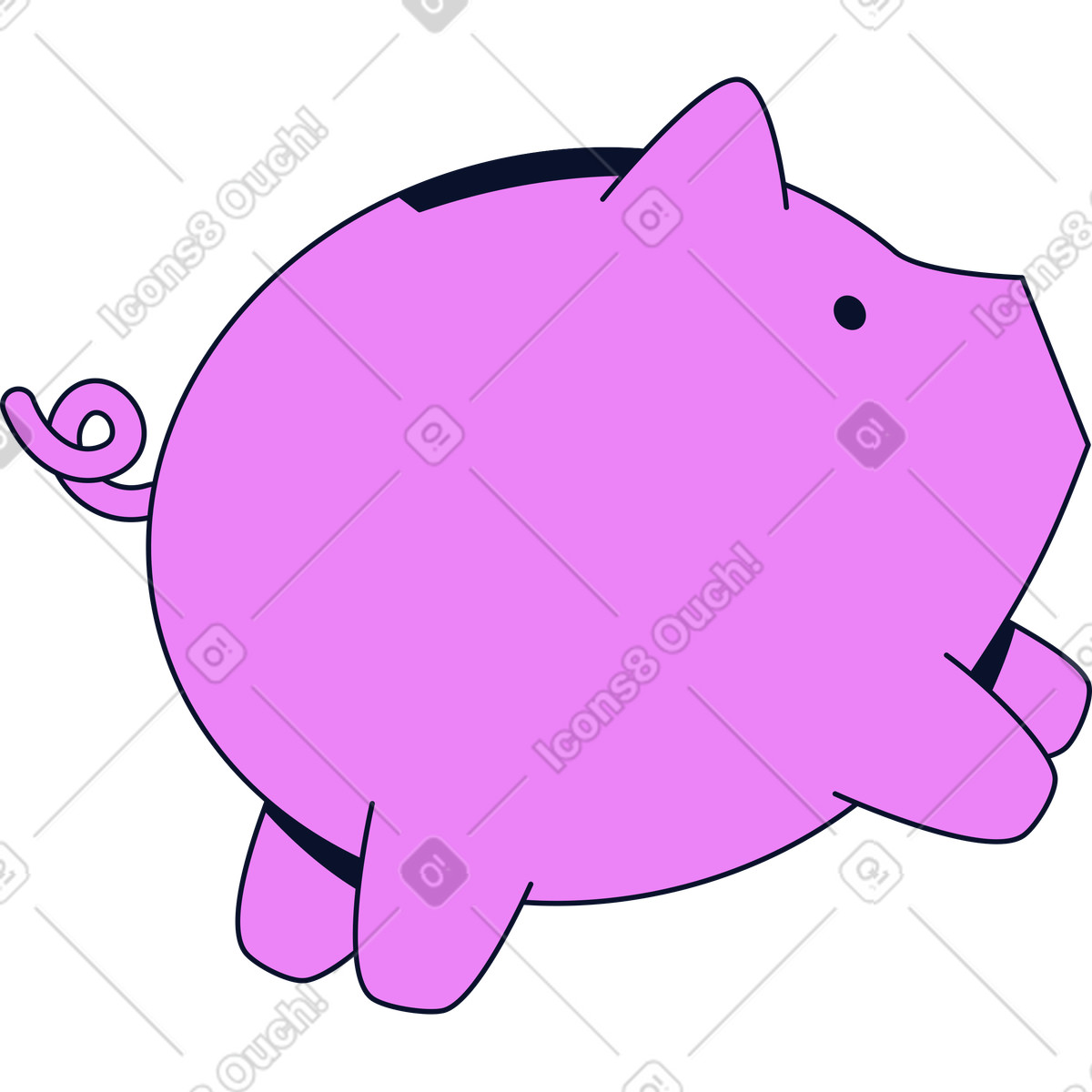 Piggy bank illustration in Flexy style download in PNG, SVG