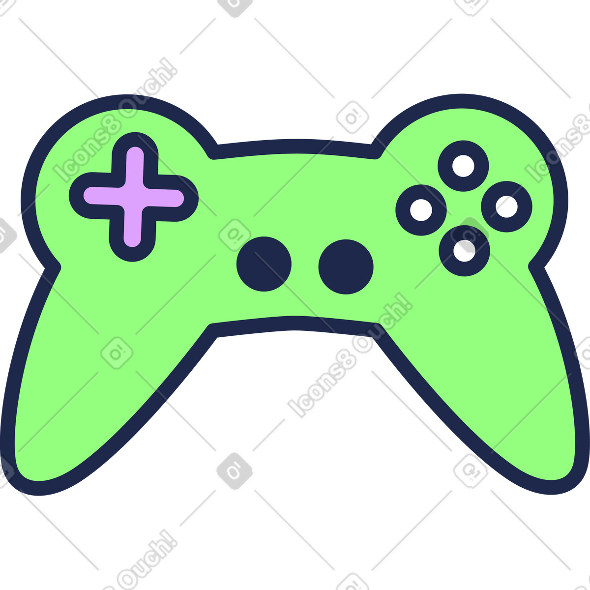 Controller di gioco verde illustrazione in stile Outline scarica in PNG, SVG