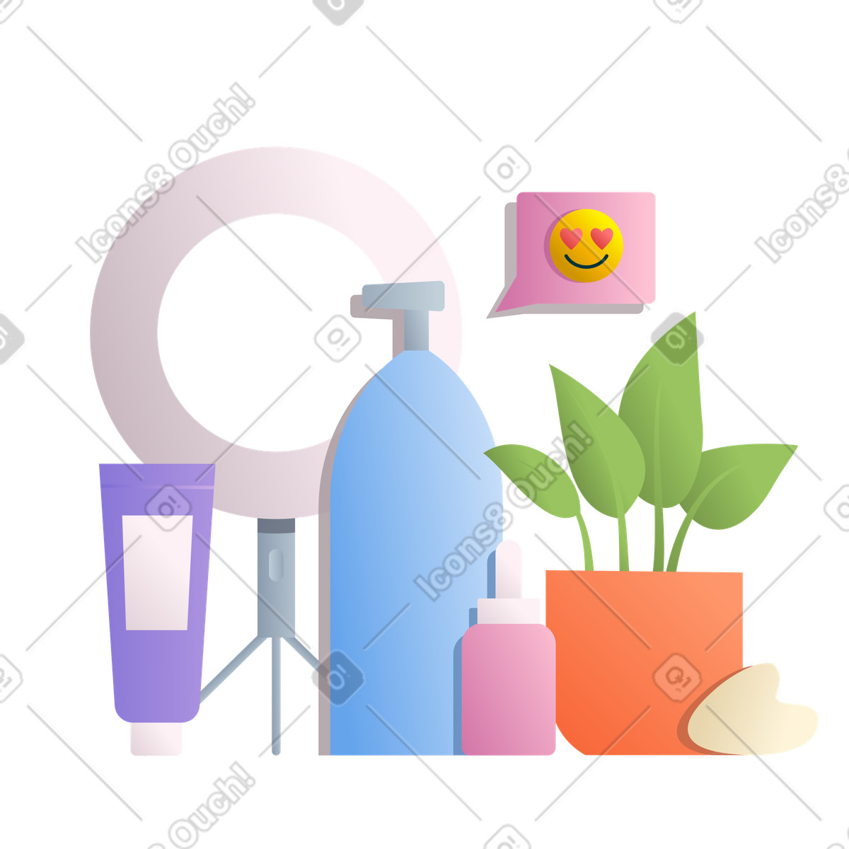 Beauty blog-Illustration im Silky-Stil als Download in PNG, SVG