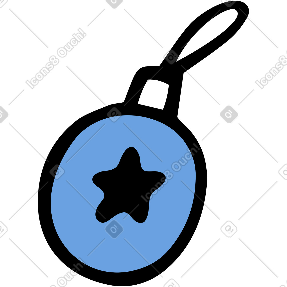 Ilustración Adorno de navidad azul en estilo Comic a descargar en PNG y SVG
