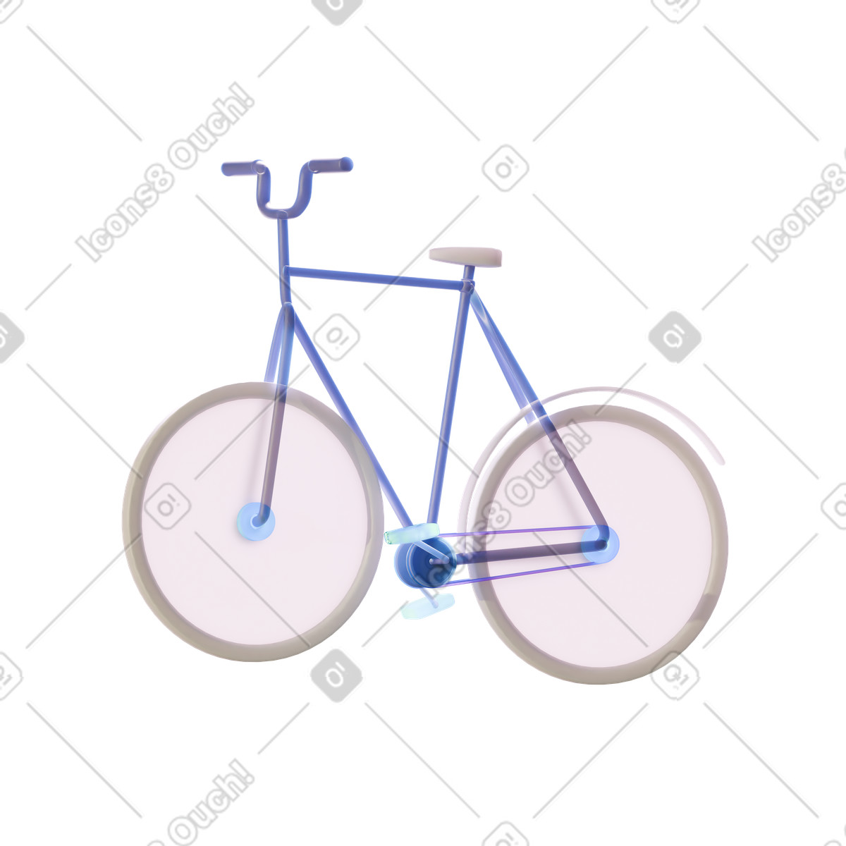 Ilustração de Bicicleta em no estilo 3D Airy para baixar em PNG, SVG