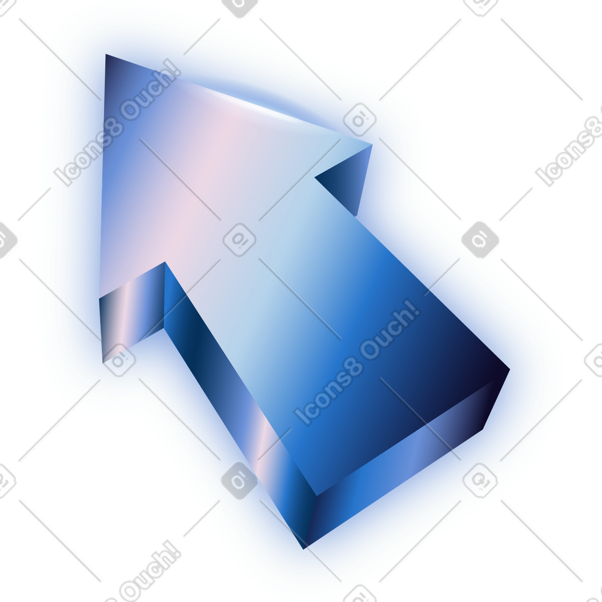 Ilustración Upward arrow en estilo Dimension a descargar en PNG y SVG