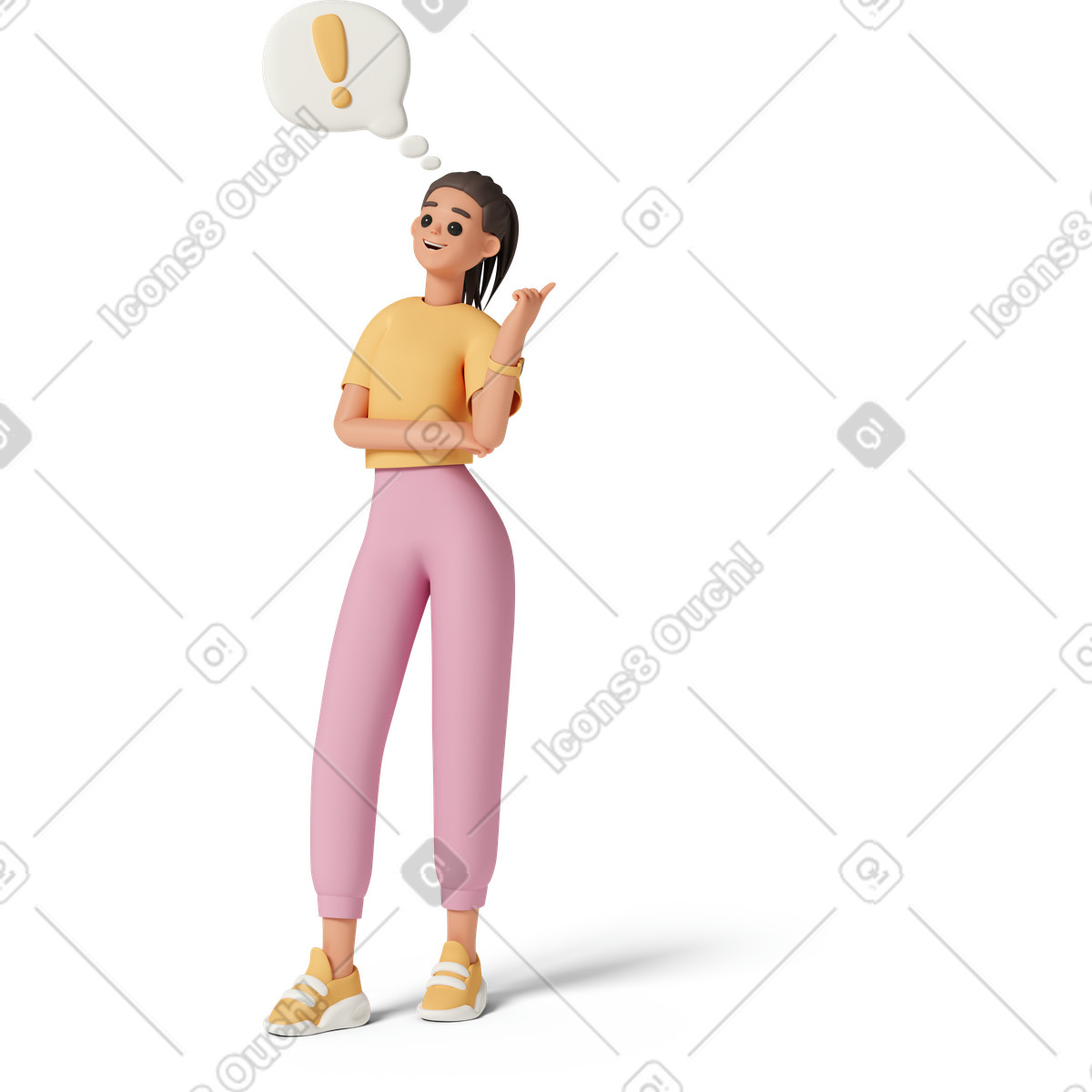 Ilustração de Woman with speech bubble em no estilo 3D Casual life para baixar em PNG, SVG