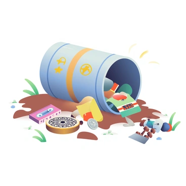 An open time capsule is positioned at the center of the image, with its metallic casing slightly rusted and adorned with various symbols depicting different time periods. As the lid is tilted back, a variety of objects from different historical eras are spilling out. A vintage pocket watch with intricate designs lies next to a small, faded parchment scroll. Nearby, a colorful 1980s cassette tape is resting beside a polished stone tool from the prehistoric era. A silver coin from the Roman Empire is partially buried in the soil, while a retro 1950s toy robot can be seen tumbling out. Each item reflects its era, showcasing a rich tapestry of history. The surrounding ground is scattered with dirt and grass, emphasizing the scene's connection to the past.
