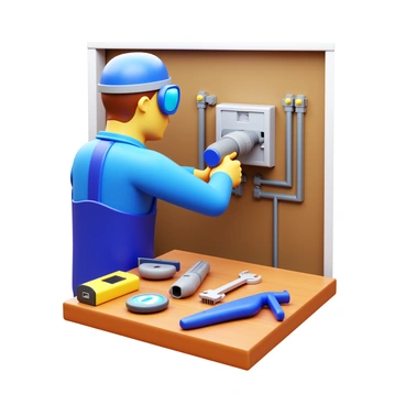 An electrician installing wires in a wall with various electrical tools