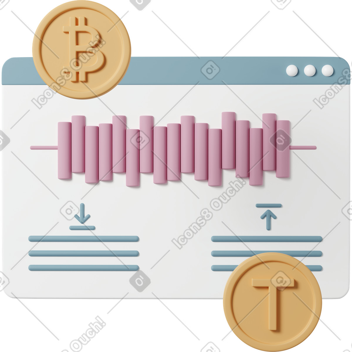 Blockhain interface-Illustration im 3D Casual life-Stil als Download in PNG, SVG