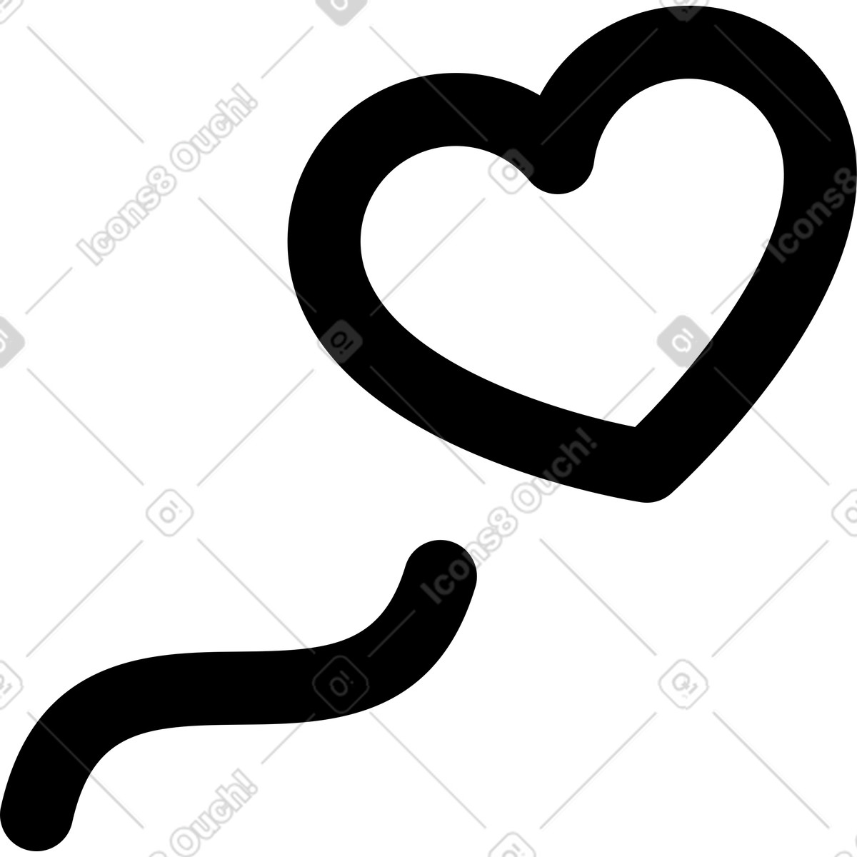 Ilustração de Heart symbol simple white shape for love and romance em no estilo Notion Line Art para baixar em PNG, SVG