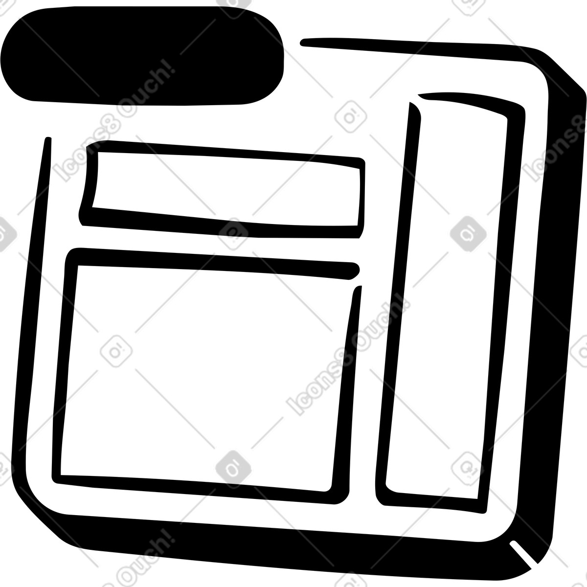 Abstract layout on square panel illustration in Line style download in PNG, SVG