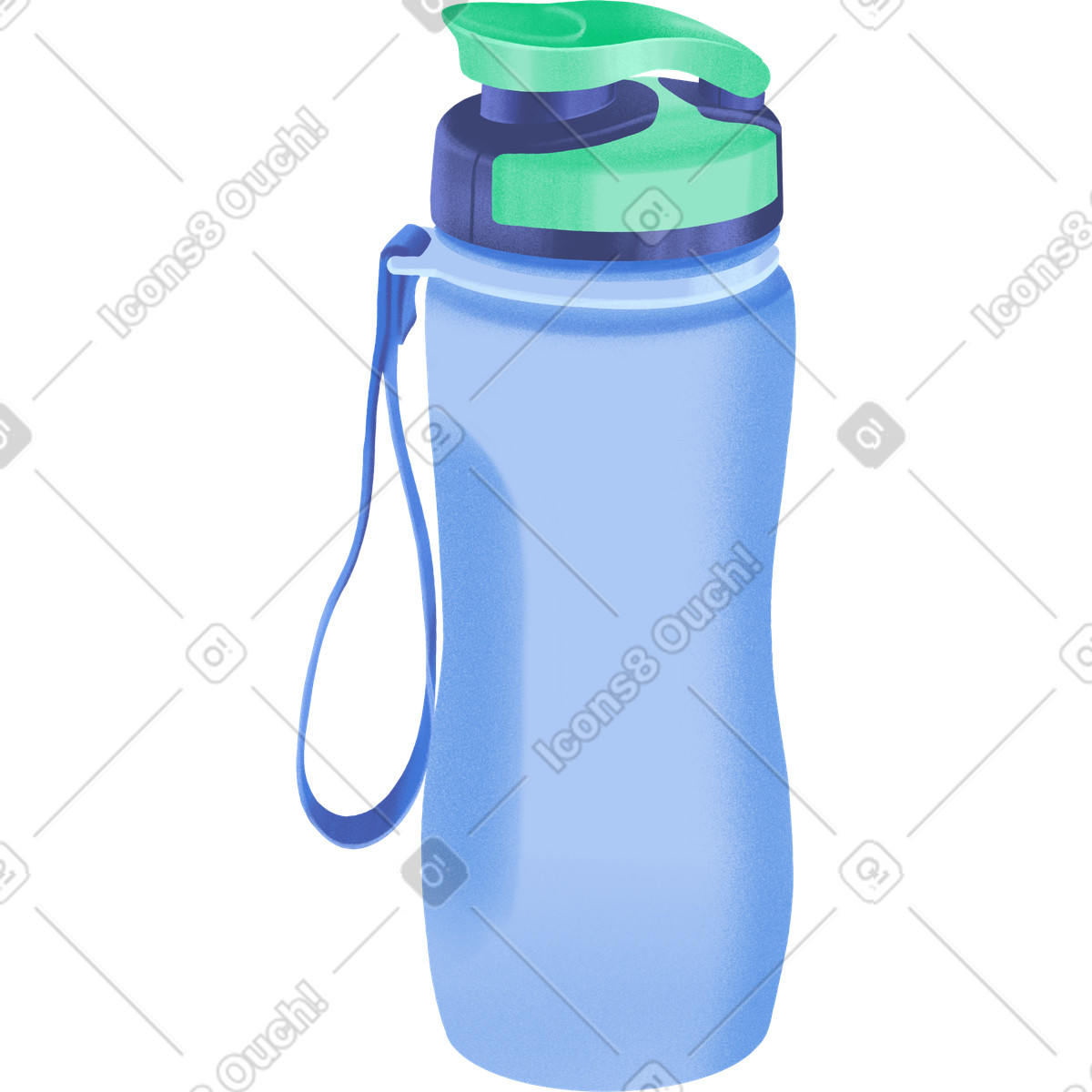 Sports blue water bottle illustration in Smart style download in PNG, SVG