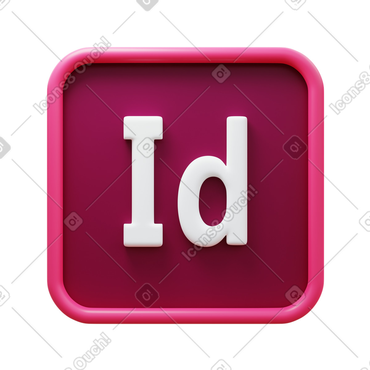 Illustration Adobe indesign dans le style 3D Fluency à télécharger aux formats PNG, SVG