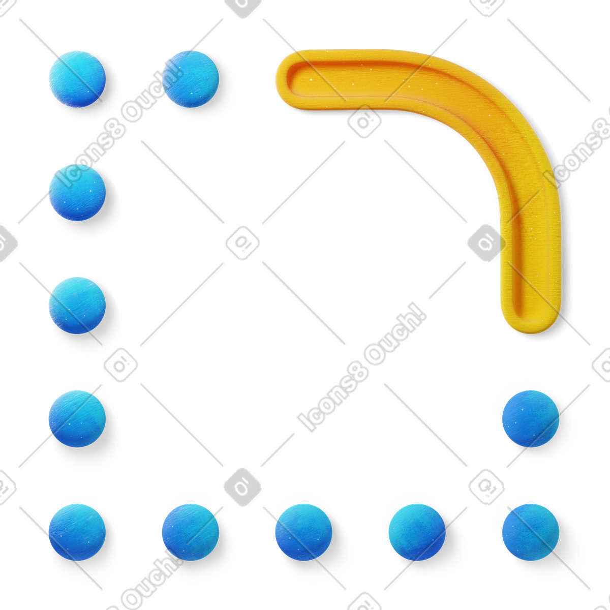Rounded Corner illustration in 3D Microsoft Fluent style download in PNG, SVG