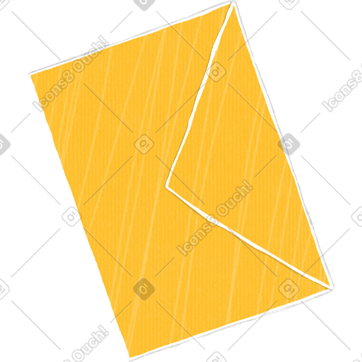 Crafty スタイルの Yellow postal letter のイラストをPNG、SVG形式でダウンロード