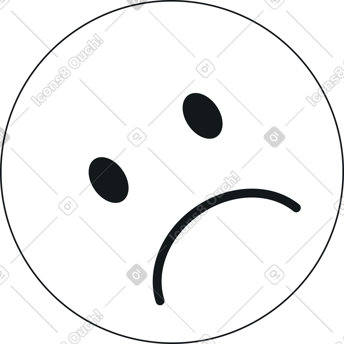 Sad emoji illustration in Midnight style download in PNG, SVG