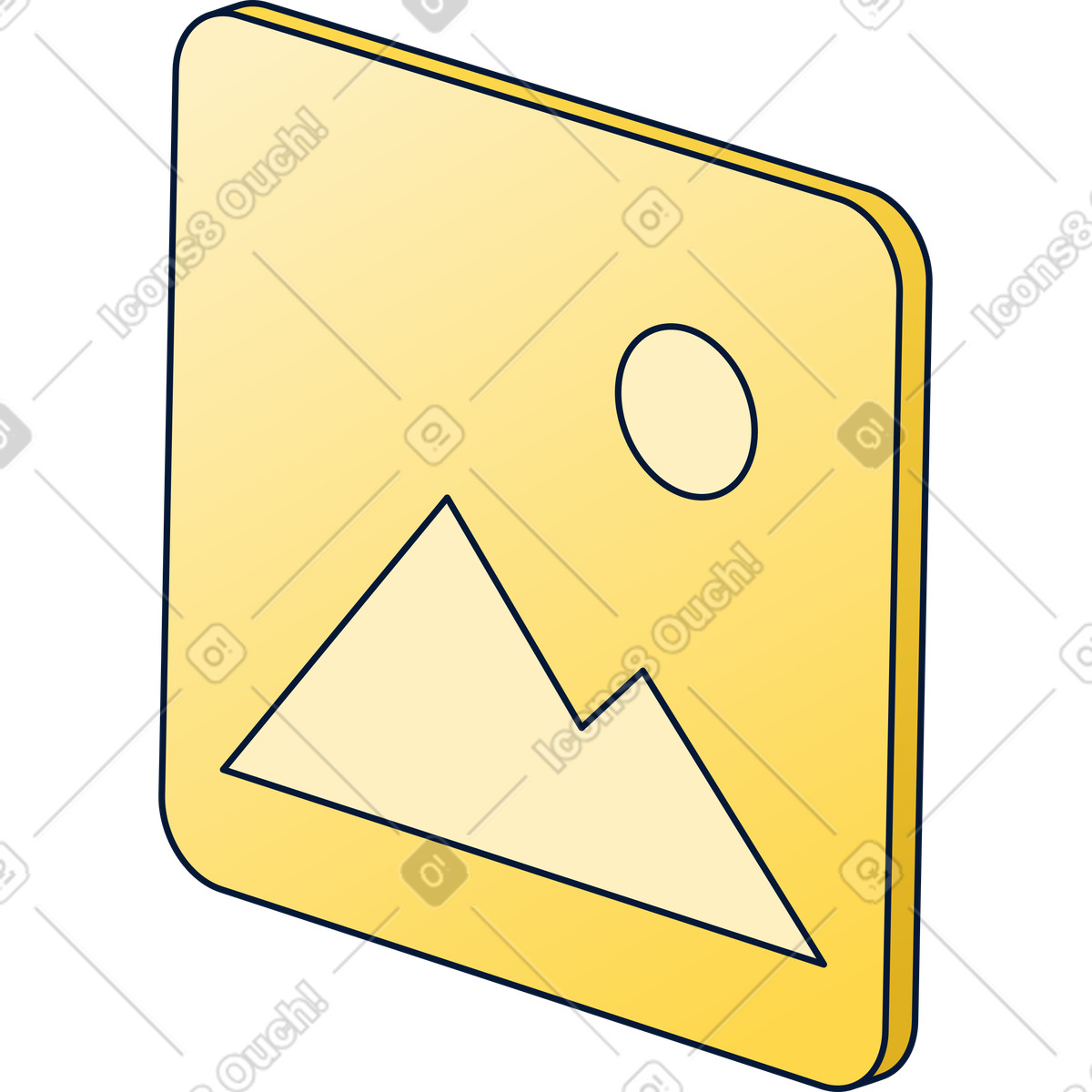 Yellow placeholder image icon illustration in Neat style download in PNG, SVG