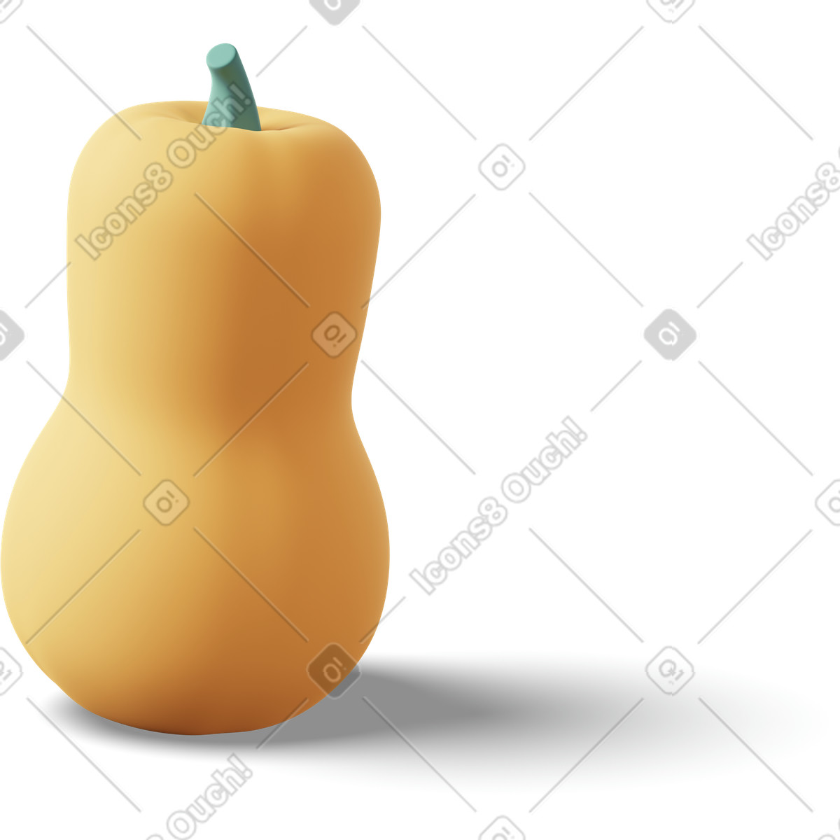 Ilustração de Butternut squash em no estilo 3D Casual life para baixar em PNG, SVG