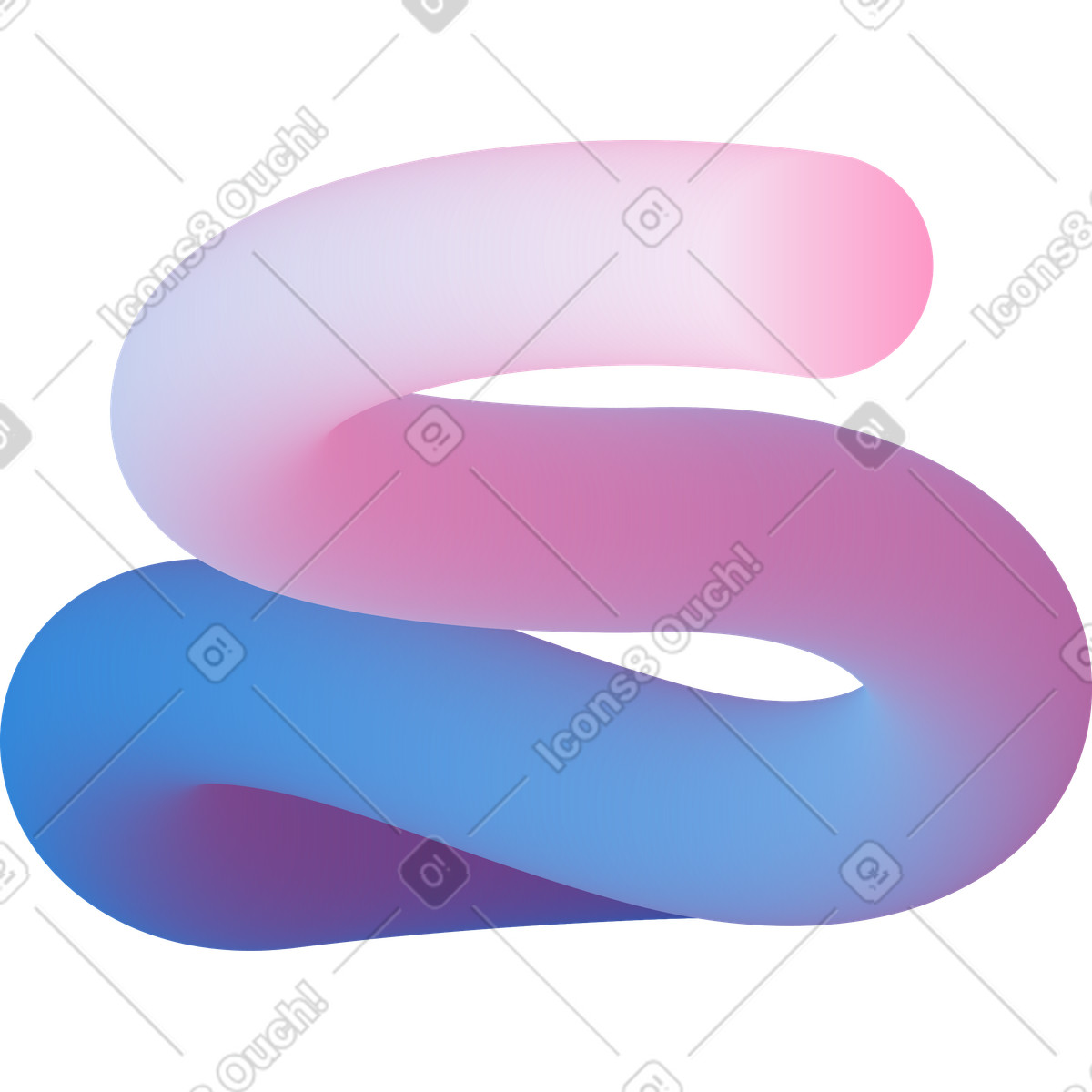 Pink blue curved shape illustrazione in stile Forms scarica in PNG, SVG