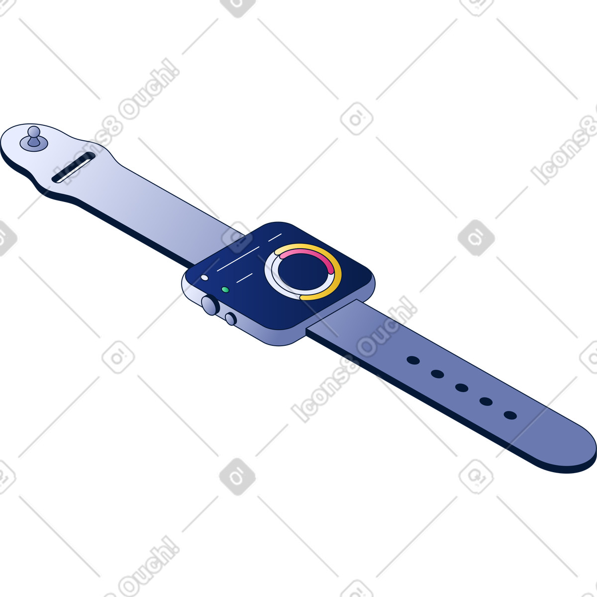 Smartwatch illustration in PNG, SVG