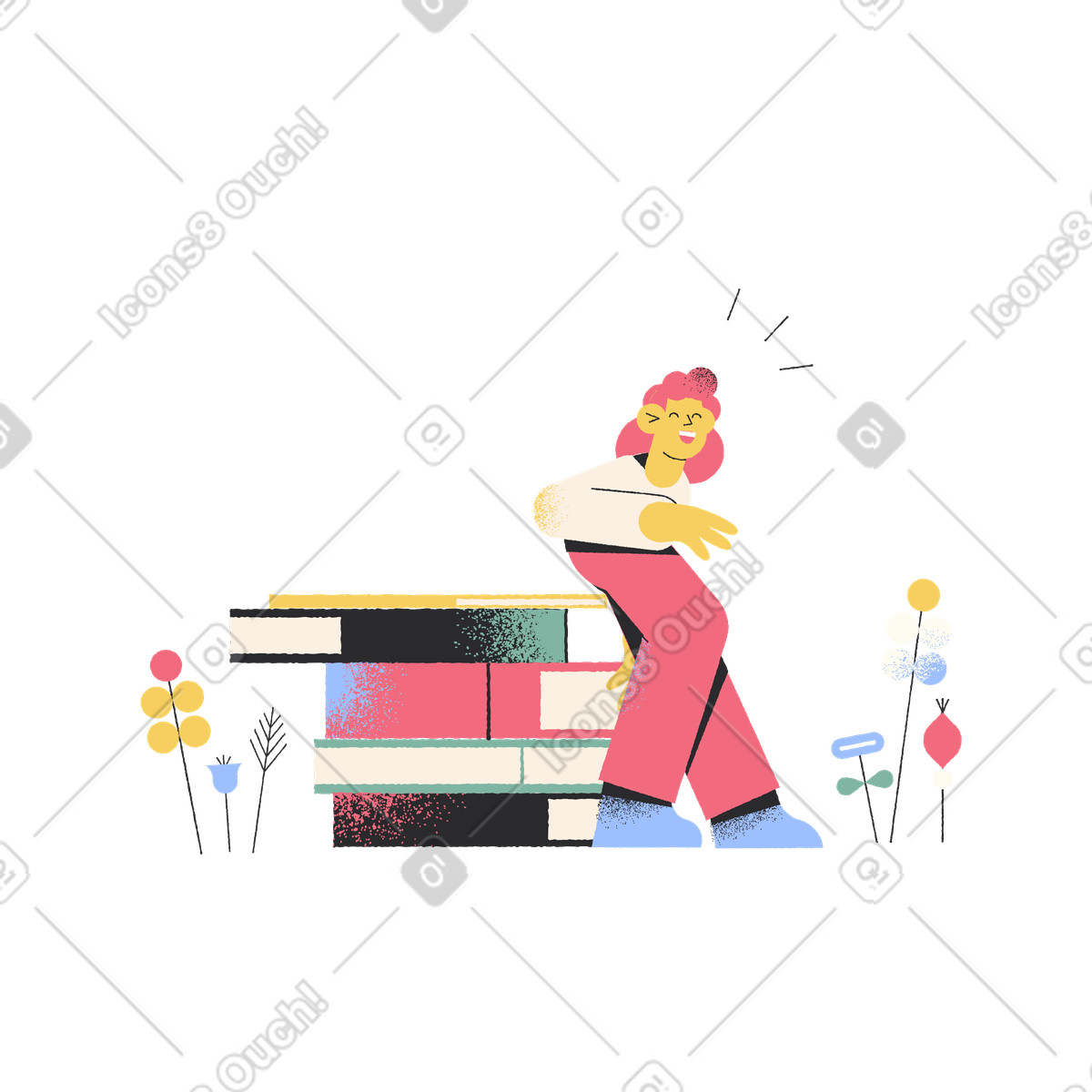 Ilustração de Tantos livros para estudar em no estilo Pablo baixar em PNG, SVG