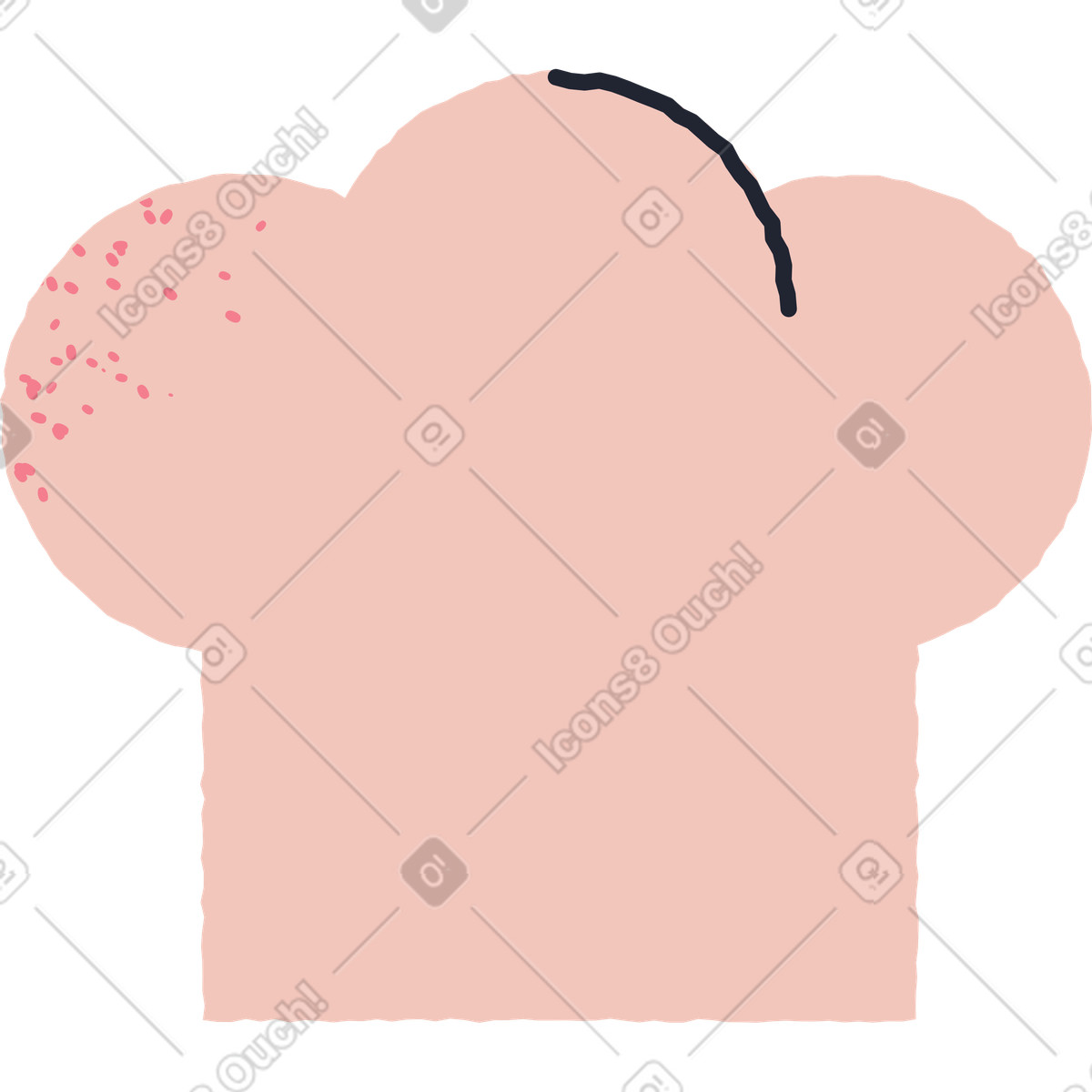 Beige chefs hat-Illustration im Pablo-Stil als Download in PNG, SVG