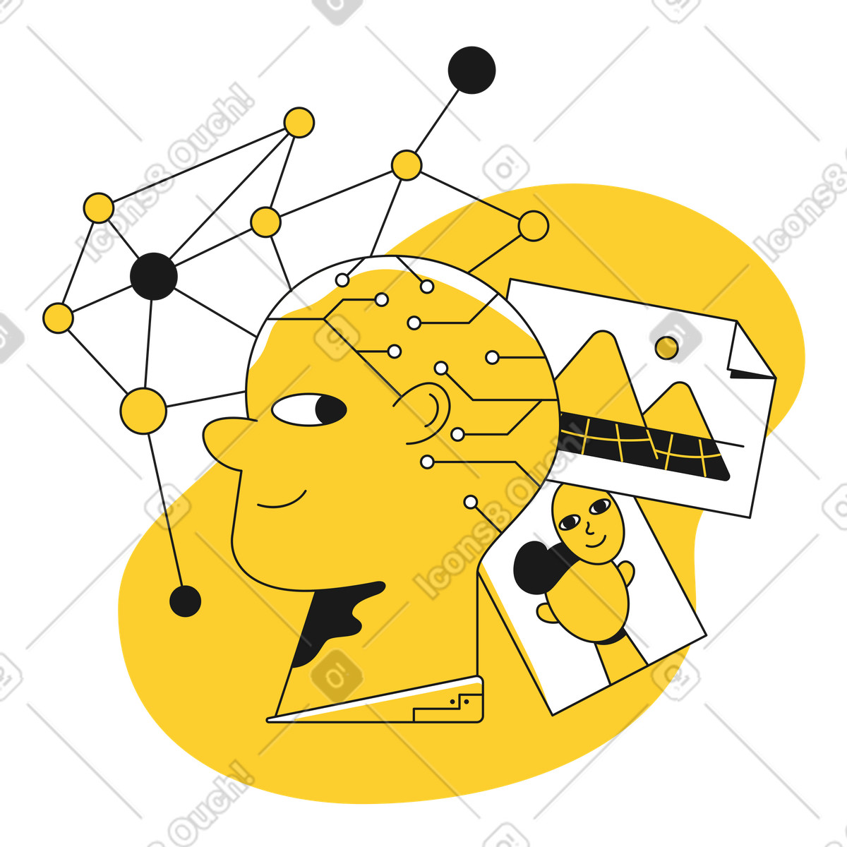 Ilustração de Rede neural visual em PNG e SVG