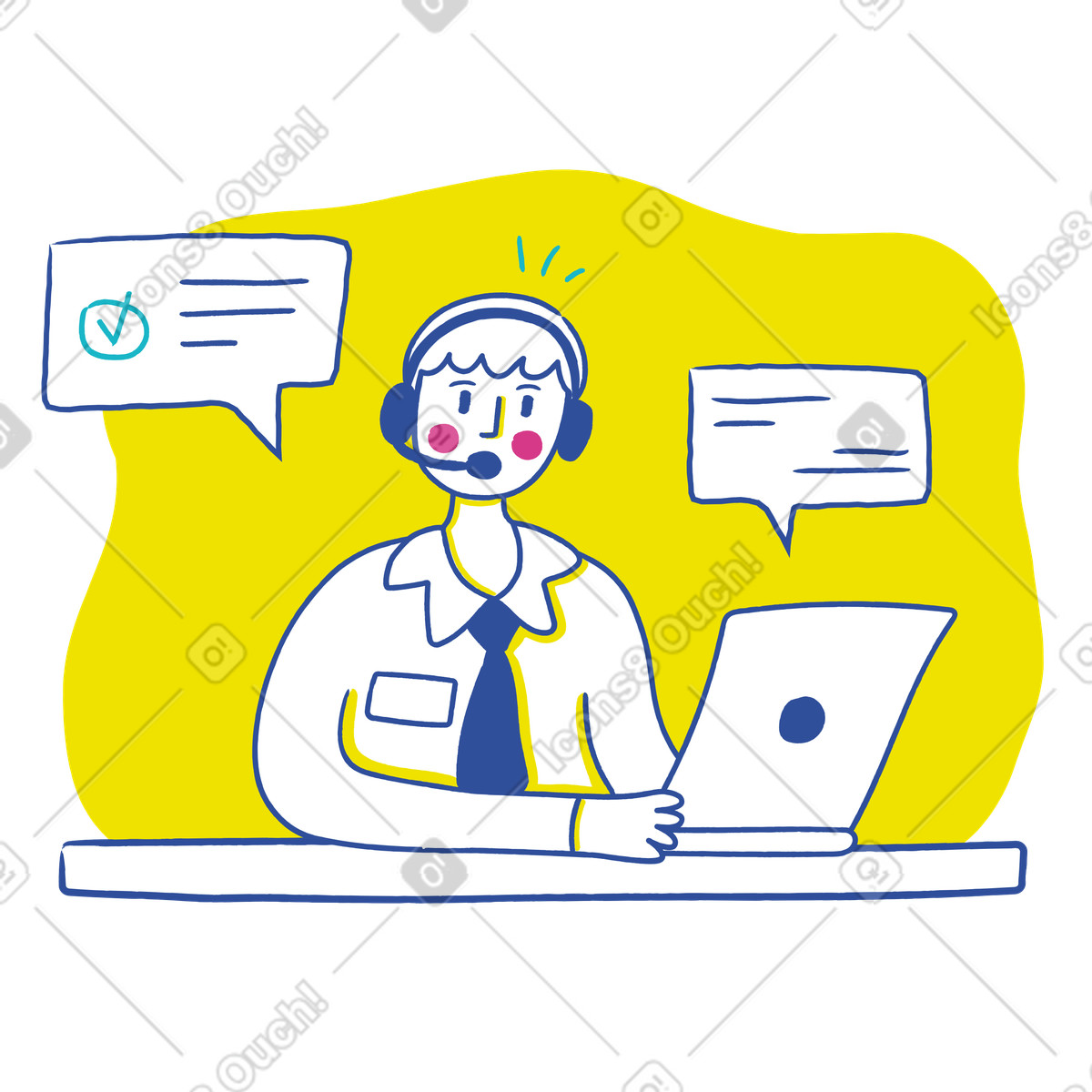 Tech support online illustration in PNG, SVG