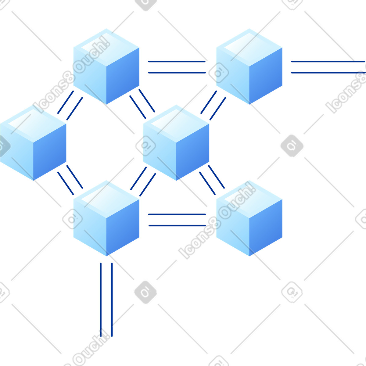 Blockchain illustration in PNG, SVG