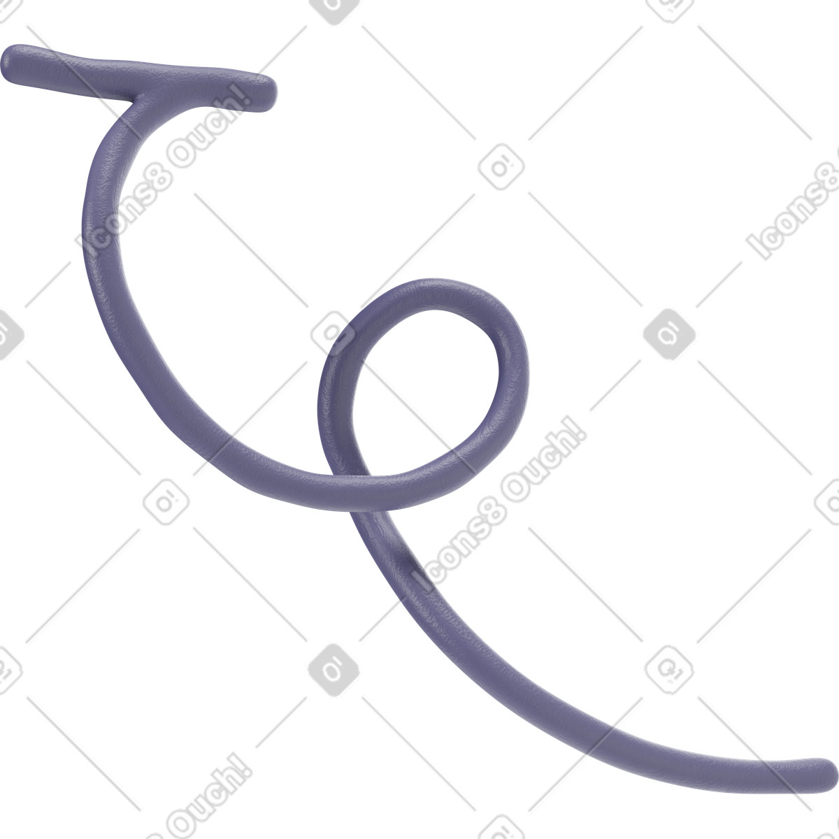 Dunkle schleifenlinie-Illustration im 3D Stripy-Stil als Download in PNG, SVG