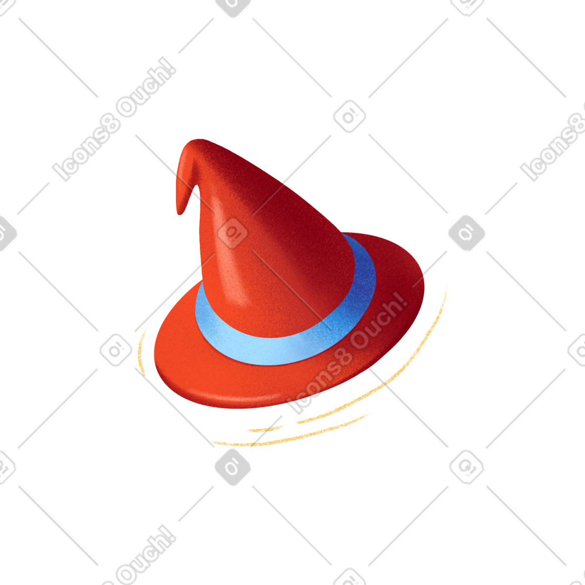 Ilustración Red hat with blue ribbon en estilo Gleam a descargar en PNG y SVG