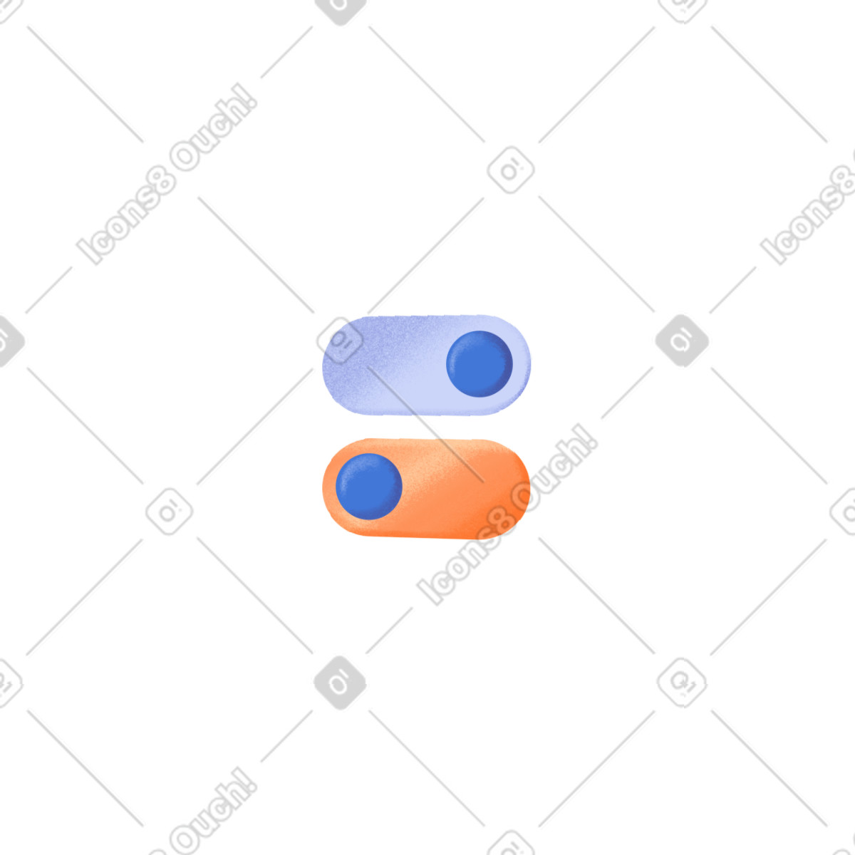 Two on and off buttons illustration in Smart style download in PNG, SVG