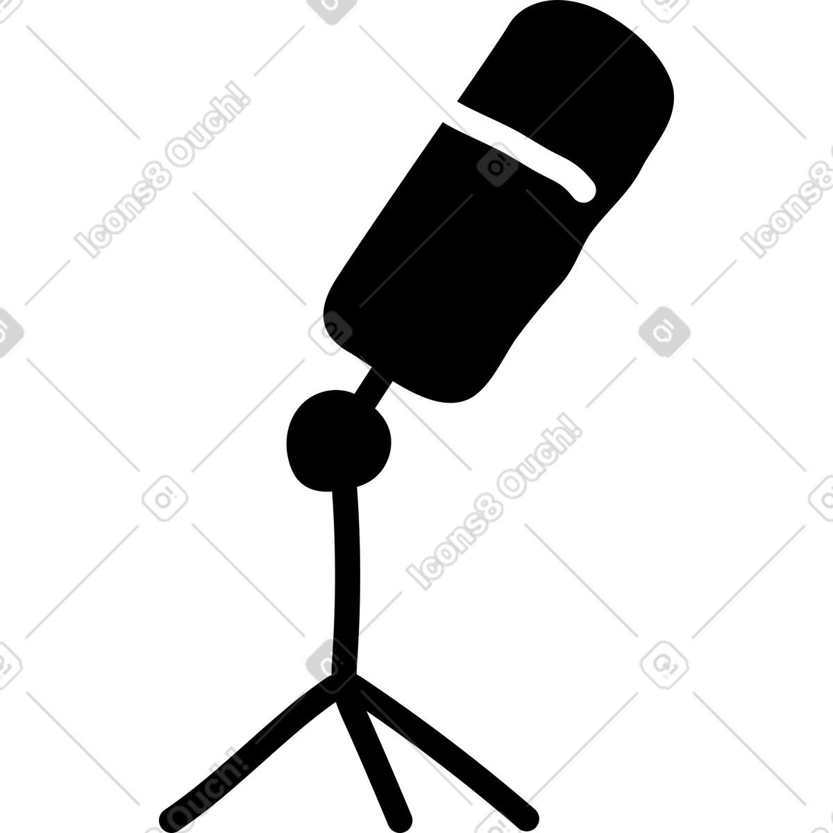 Mikrofon-Illustration im Notes-Stil als Download in PNG, SVG