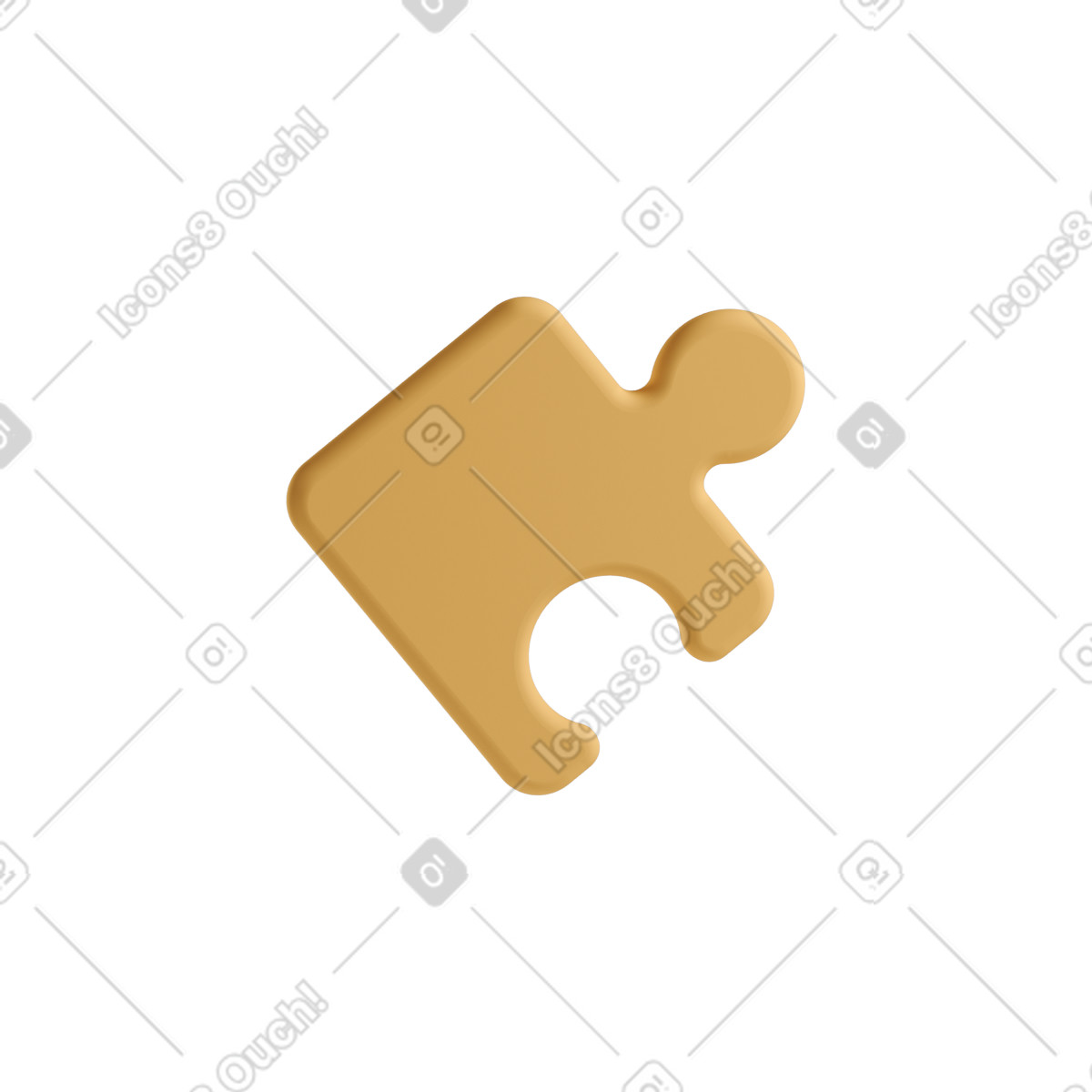 Orange puzzle piece-Illustration im 3D Casual life-Stil als Download in PNG, SVG