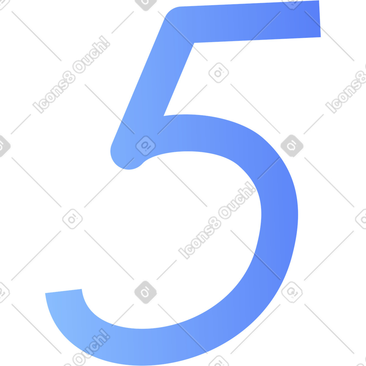 Number five illustration in Buddy style download in PNG, SVG