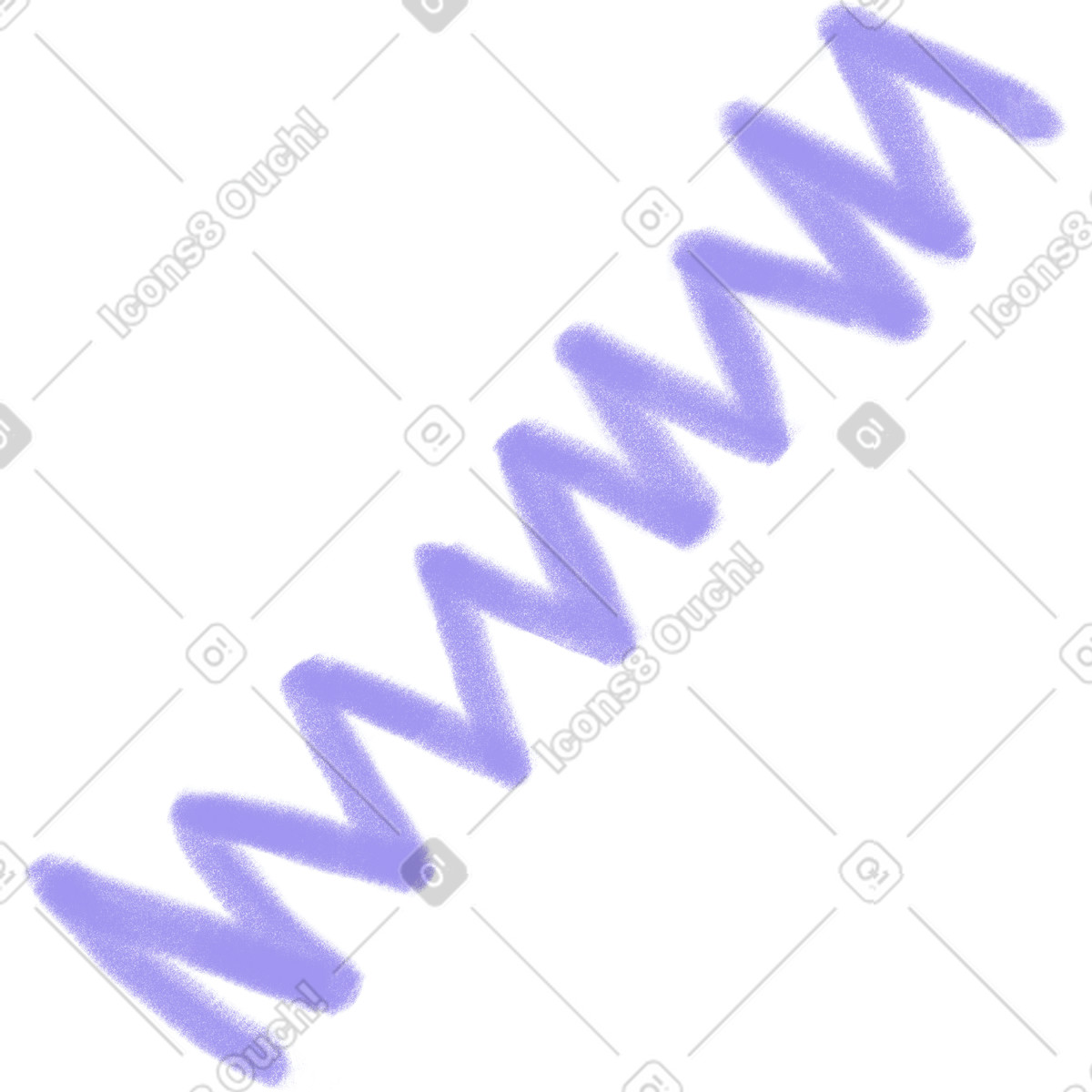 Ilustración Purple zigzag line en estilo Doodle a descargar en PNG y SVG