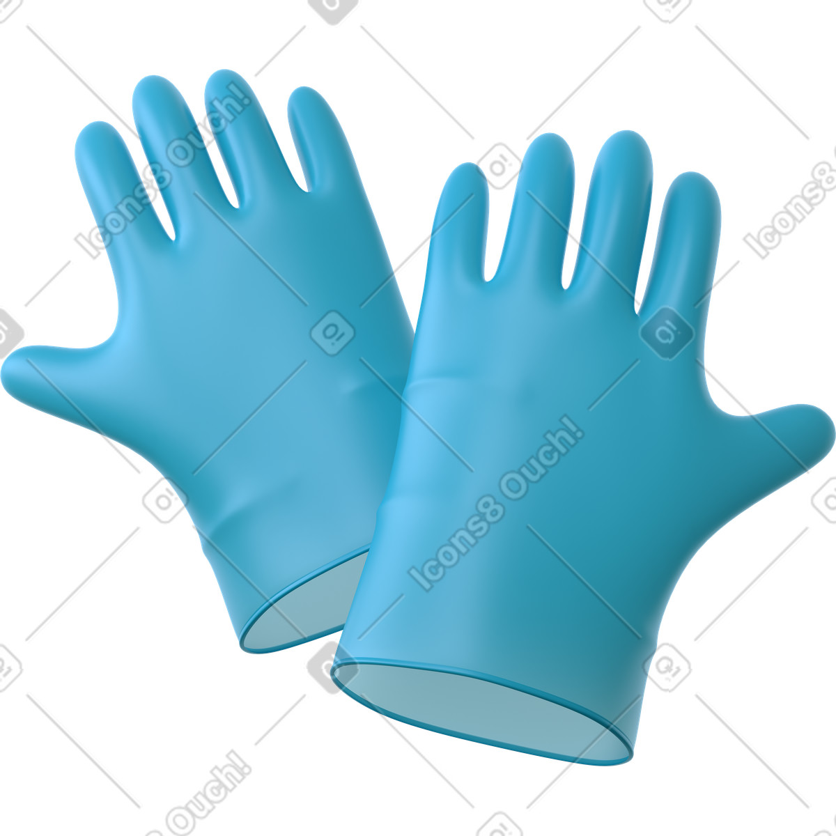Blue medical gloves illustration in 3D Business style download in PNG, SVG