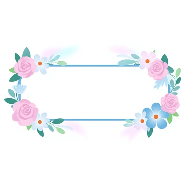 A decorative banner hanging across a venue is adorned with various flowers. The flowers include vivid roses, bright daisies, and delicate lilies, interspersed with green foliage. The banner features a colorful background, transitioning through gradient pastel colors. The arrangement of flowers is symmetrical, creating a pleasant and inviting atmosphere for the festive occasion.