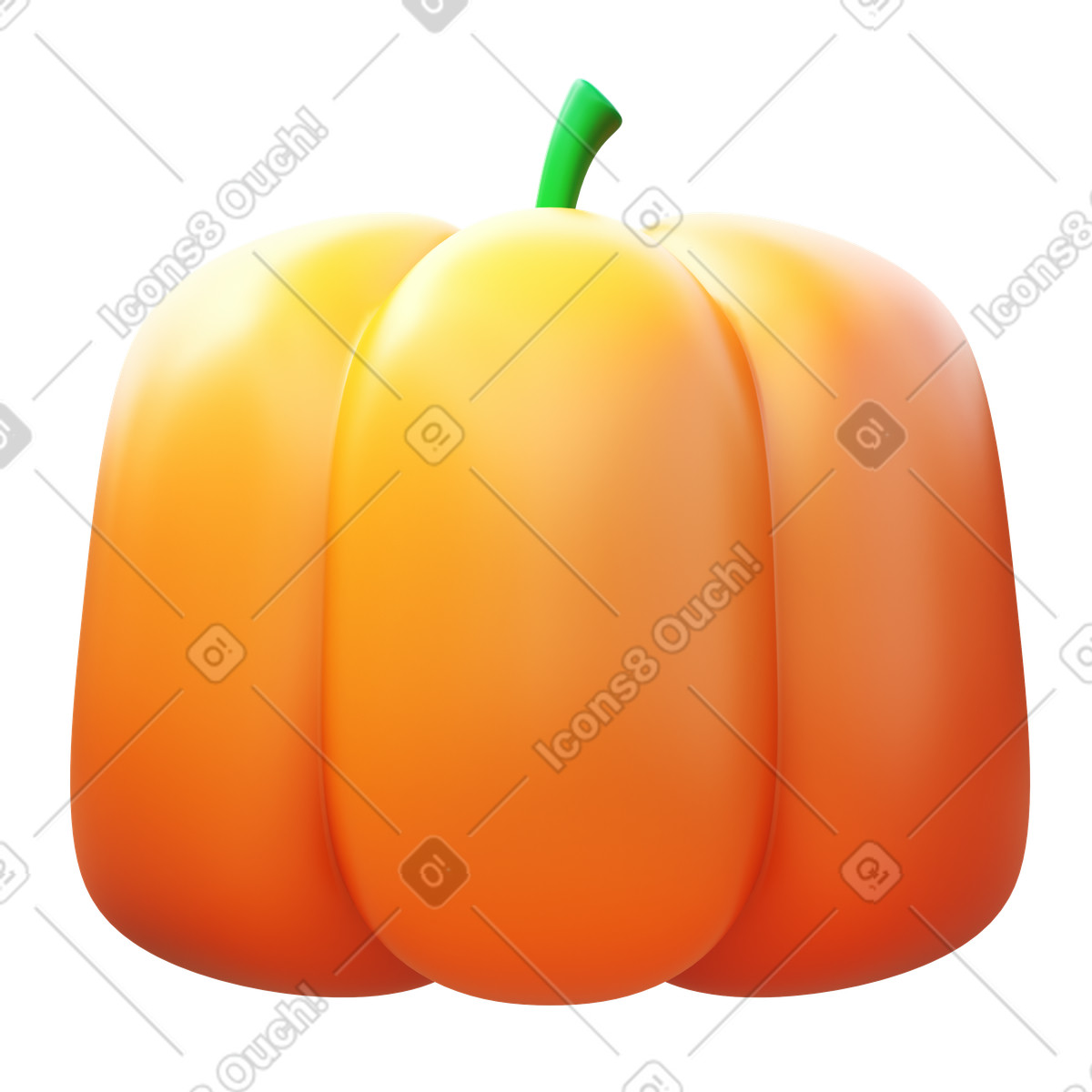 3D Fluency スタイルの Orange pumpkin のイラストをPNG、SVG形式でダウンロード