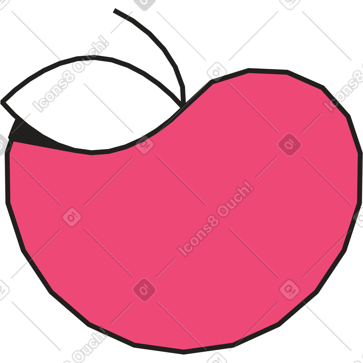Apple illustration in Dazzle Line style download in PNG, SVG