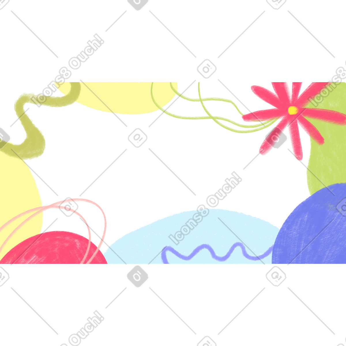 Abstract background with flower illustration in Doodle style download in PNG, SVG