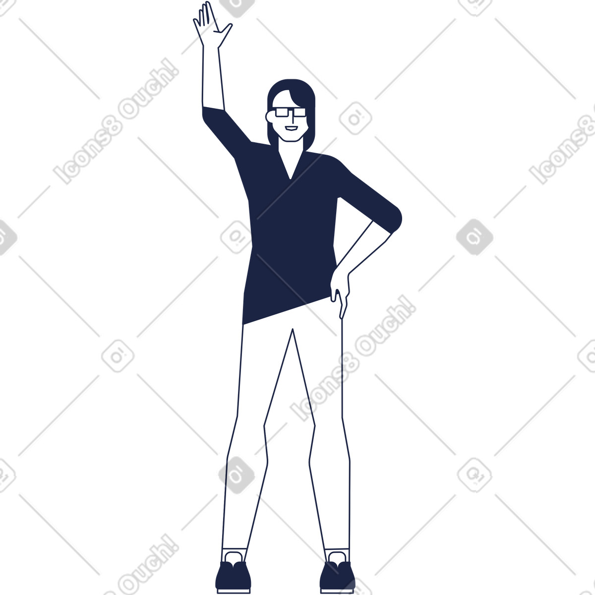 Athlet-Illustration im Urban Line-Stil als Download in PNG, SVG
