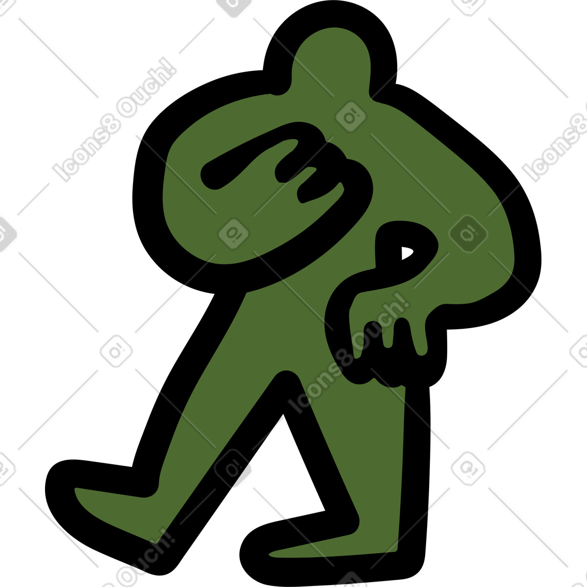 Person standing and looking at something thinking illustration in Wiggle style download in PNG, SVG