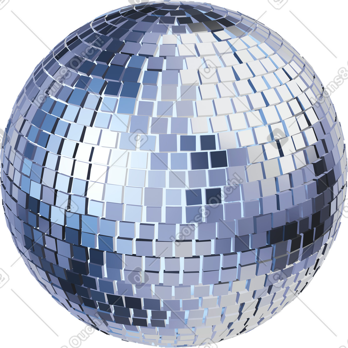 Ilustración Bola de disco en estilo 3D Holidays a descargar en PNG y SVG