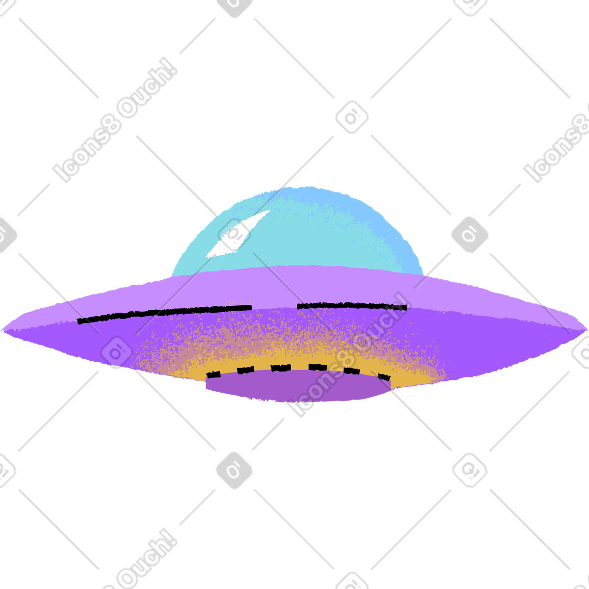 Ufo illustrazione in stile Mirage scarica in PNG, SVG
