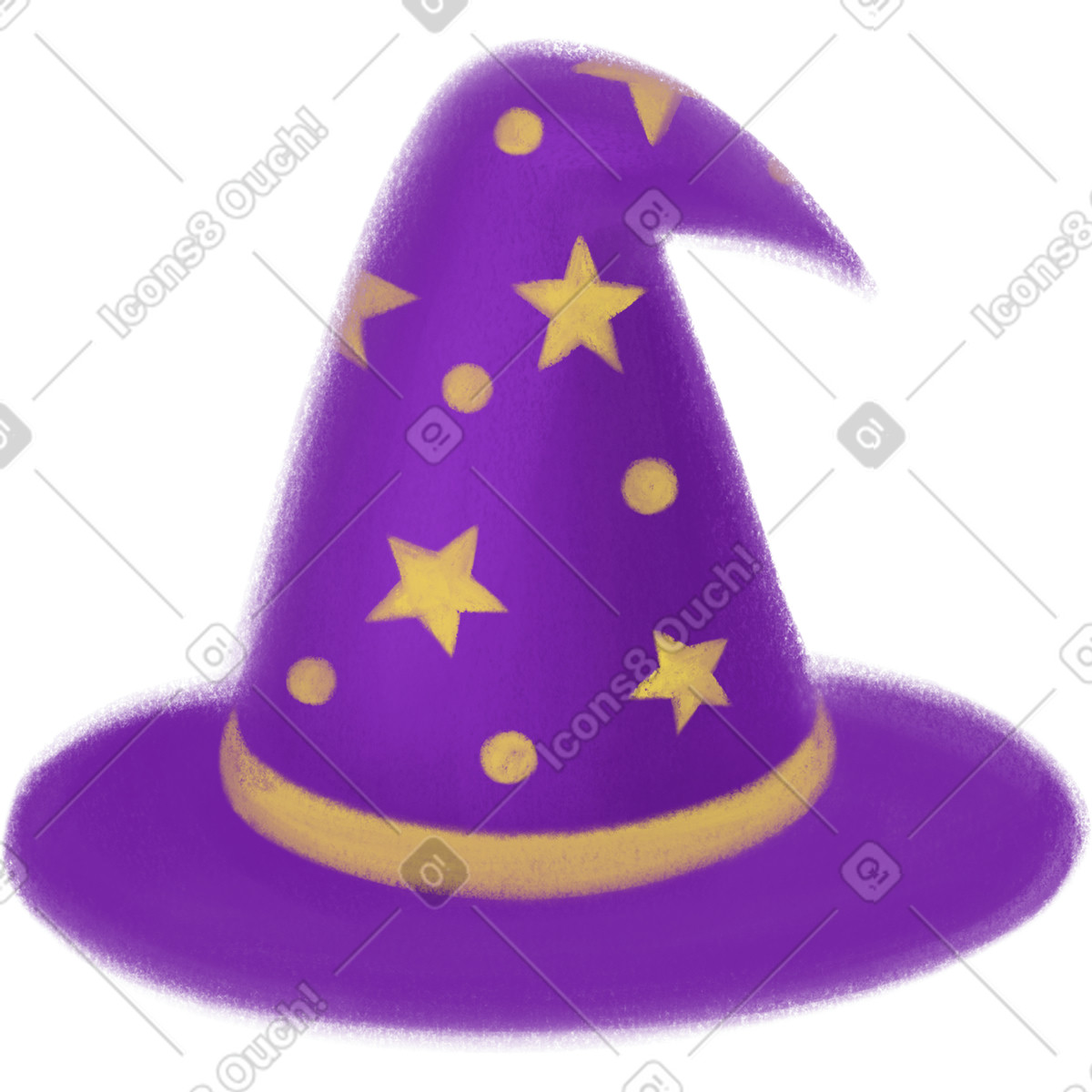 Ilustração de Wizard hat em no estilo Mushy para baixar em PNG, SVG